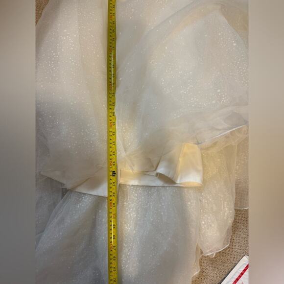 Blue by Enzoani White Sparkle Gabes Tulle Wedding Dress Size 4 - Picture 13 of 15